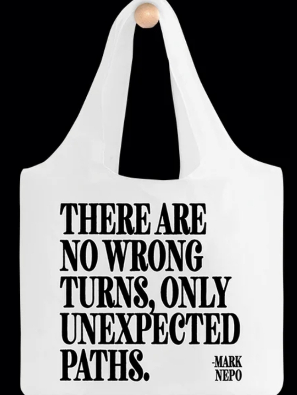 Quotable Bags "There Are No Wrong Turns" Fold Up Tote Bag